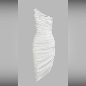 White Satin Midi Dress